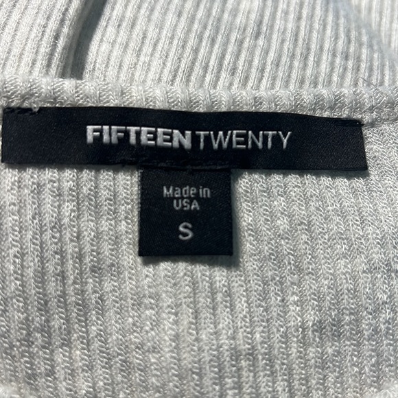 FIFTEEN TWENTY Heather Ivory Ribbed Contrast Puff Sleeve Top - Picture 6 of 11